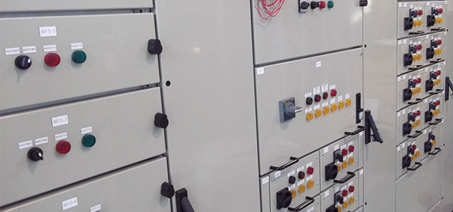 Close-up Logstrup low voltage electrical Switchboard